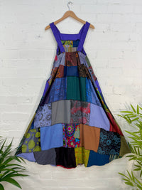 Patchwork Long Flared Dress