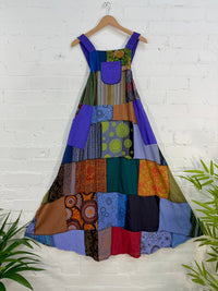 Patchwork Long Flared Dress