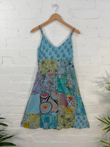 Patchwork Strappy Midi Dress
