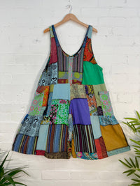 Patchwork Loose Oversized Playsuit