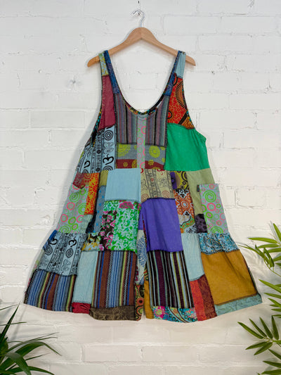 Patchwork Loose Oversized Playsuit