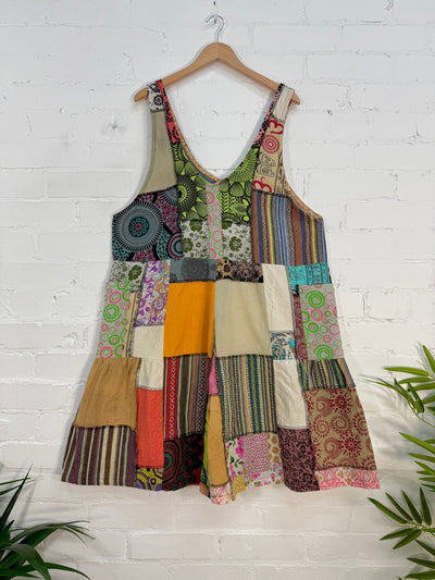 Patchwork Loose Oversized Playsuit