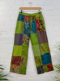 Patchwork Drawstring Trousers