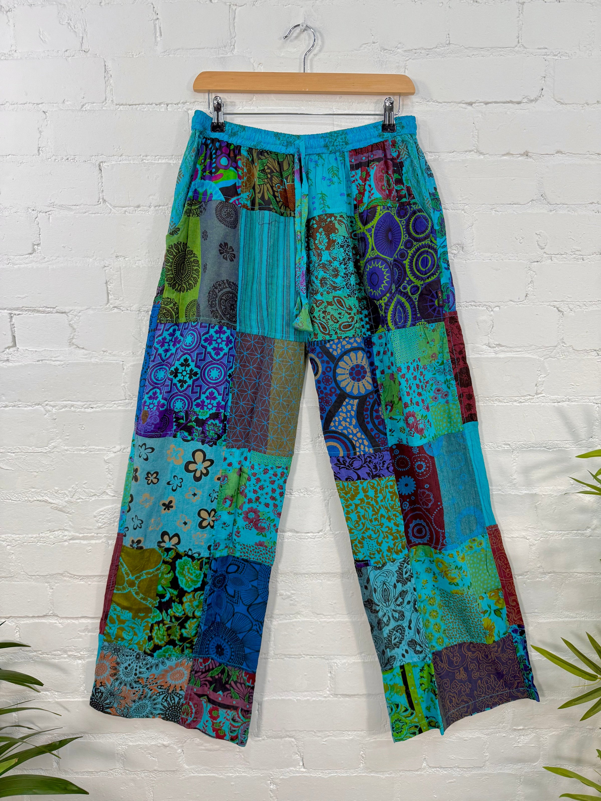 Patchwork Drawstring Trousers