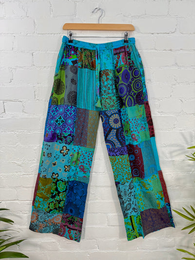 Patchwork Drawstring Trousers