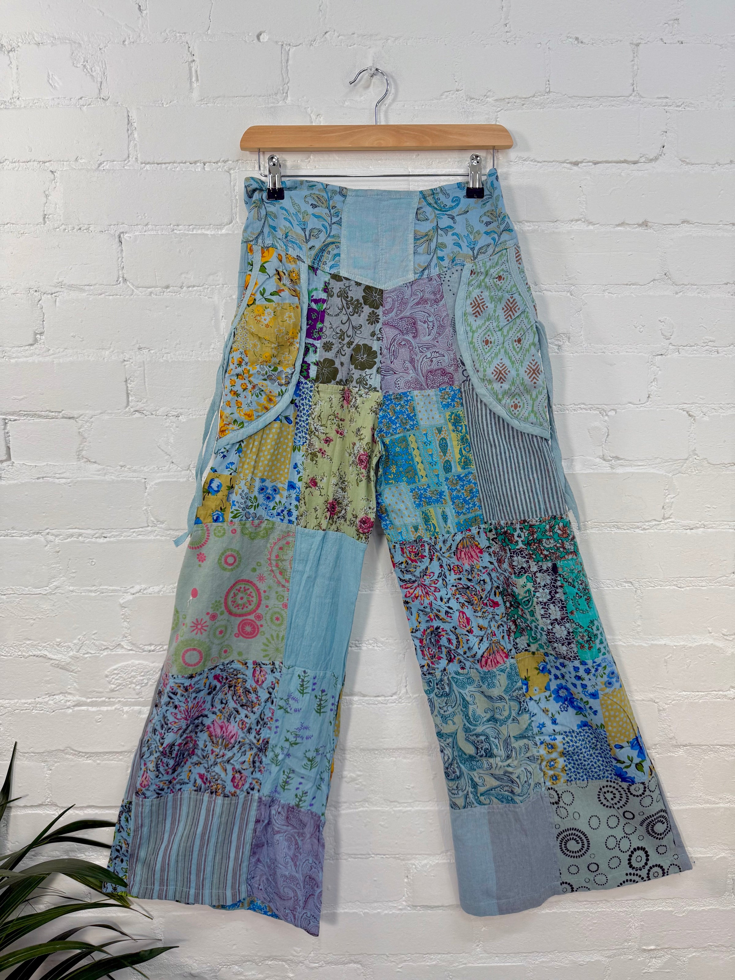 Patchwork Wide Leg Trousers
