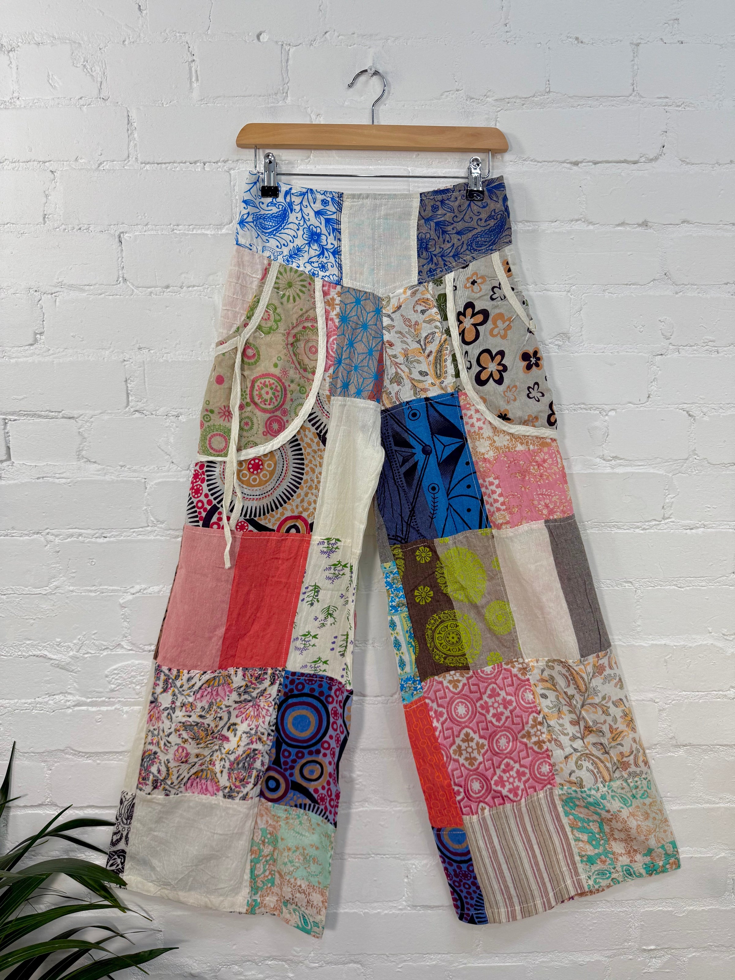 Patchwork Wide Leg Trousers
