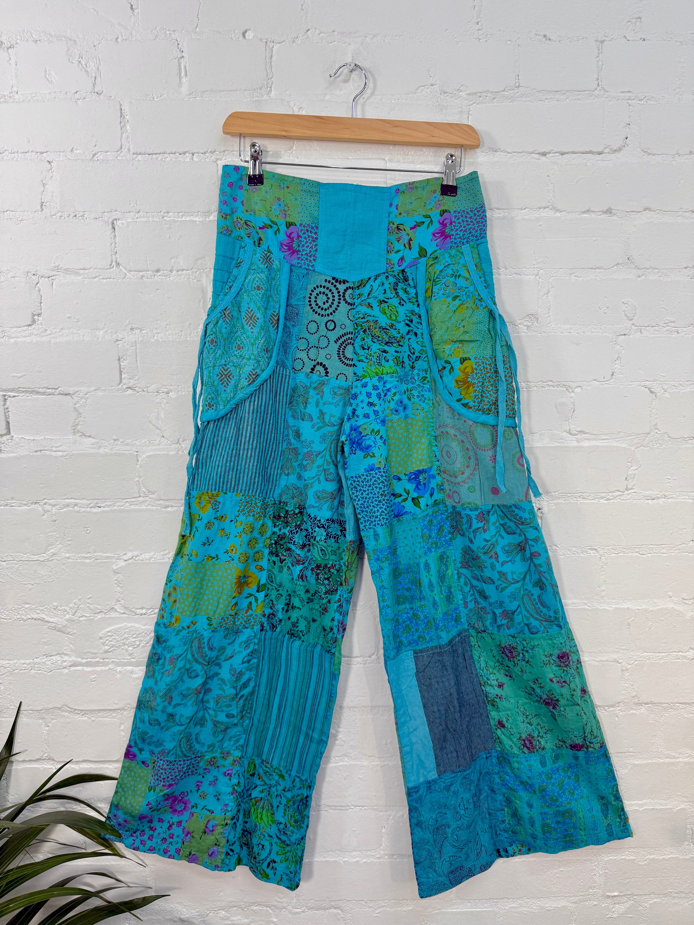 Patchwork Wide Leg Trousers