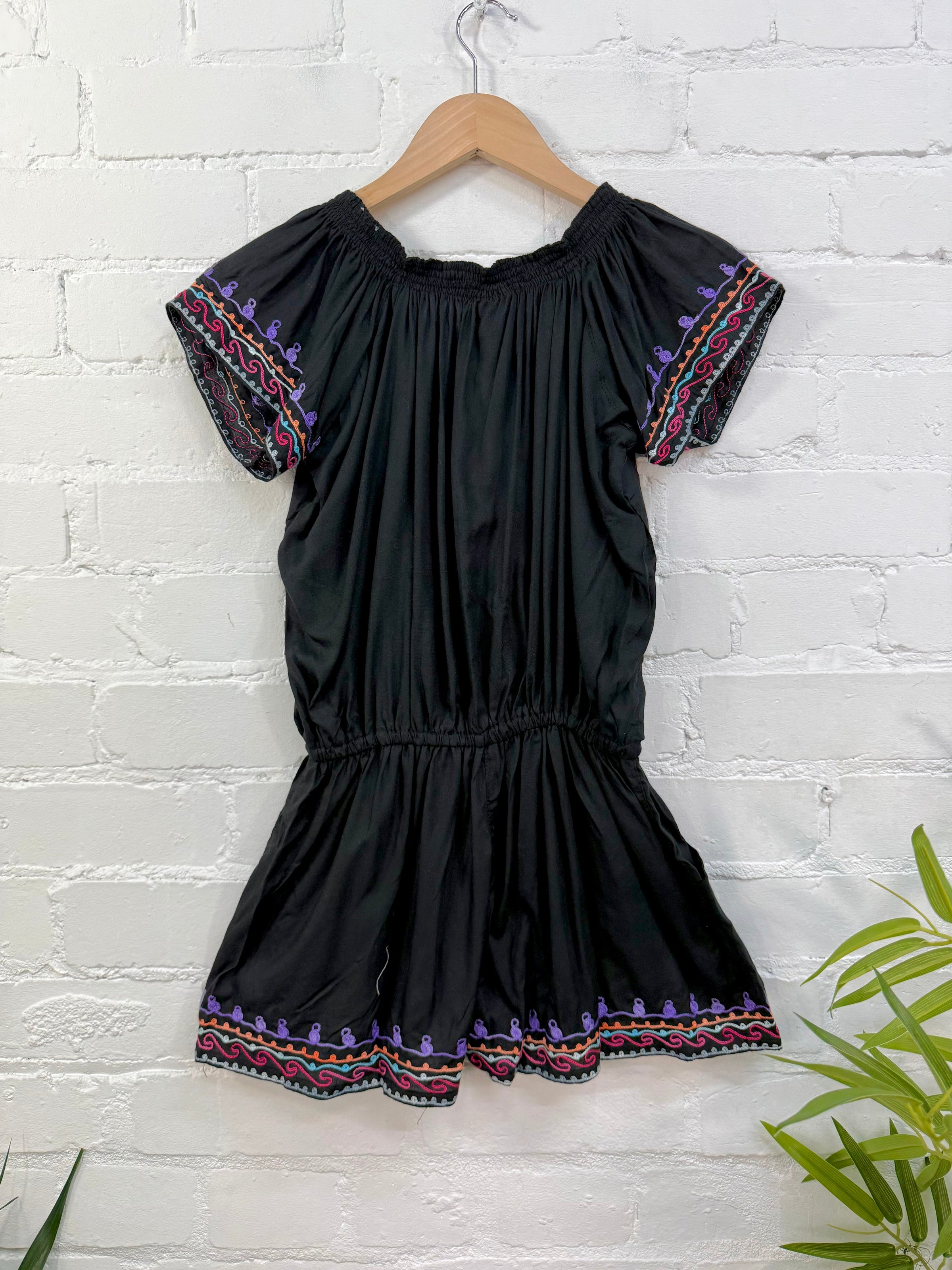 Embroidered Off The Shoulder Playsuit