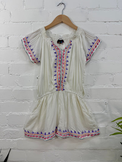 Embroidered Off The Shoulder Playsuit