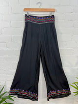 Embroidered Wide Leg Trousers