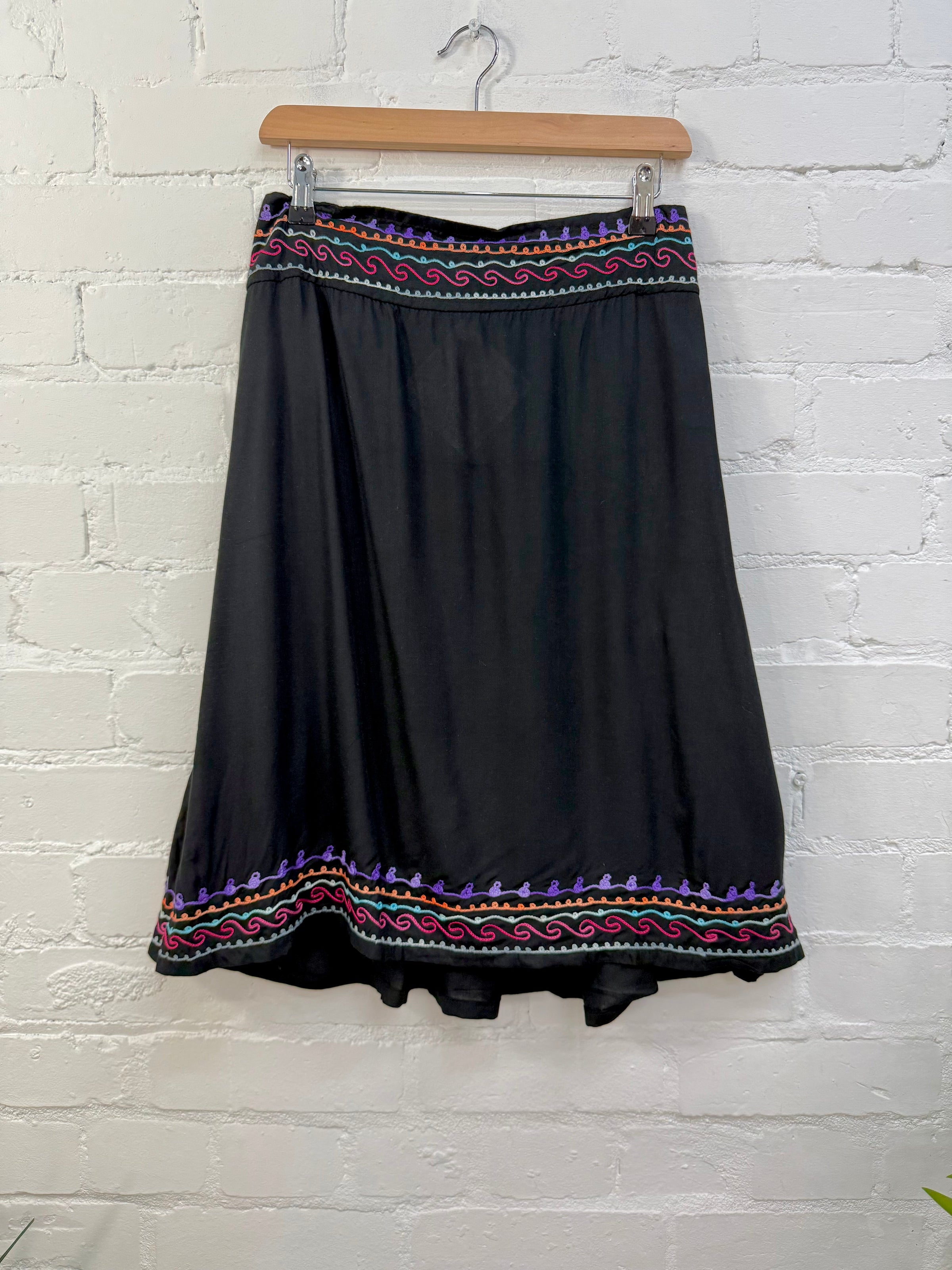 Embroidered Midi Skirt