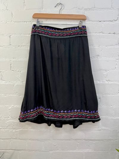 Embroidered Midi Skirt