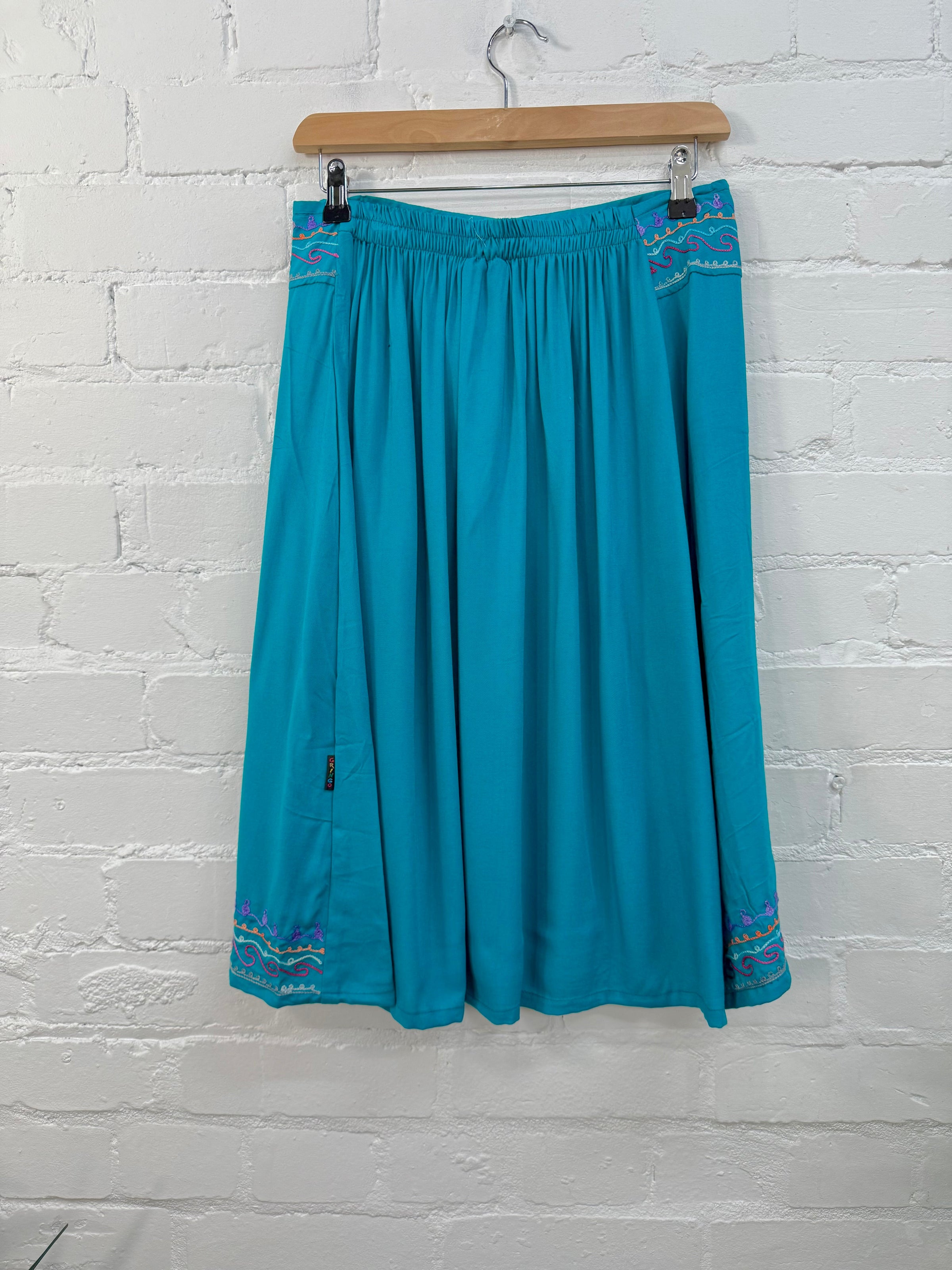 Embroidered Midi Skirt