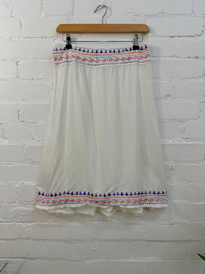 Embroidered Midi Skirt
