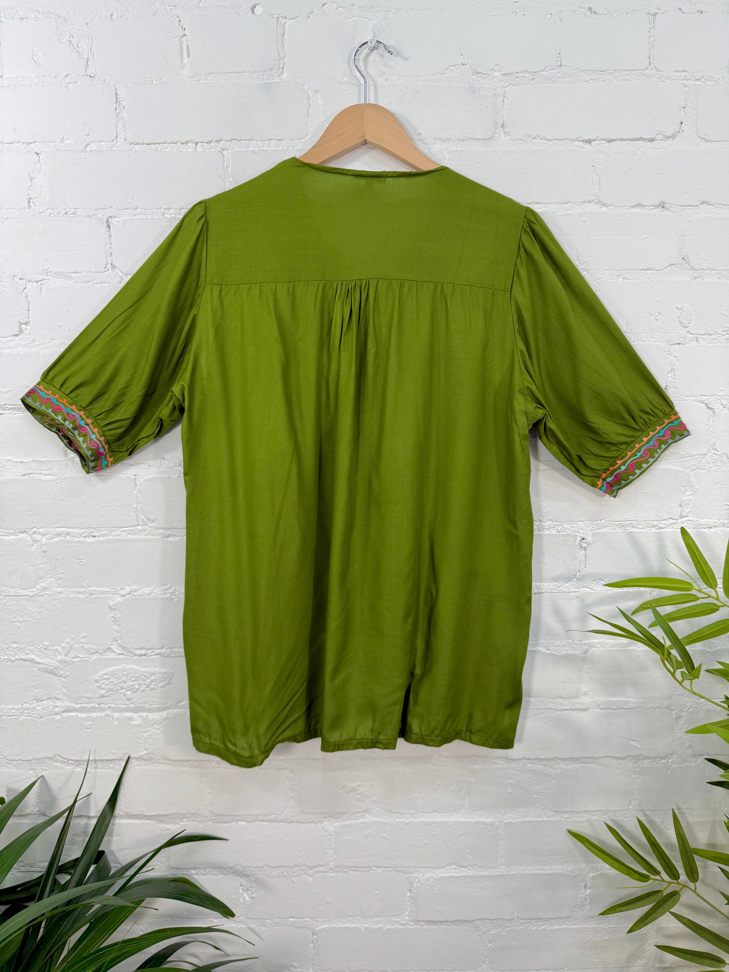 Short Sleeve Embroidered Top