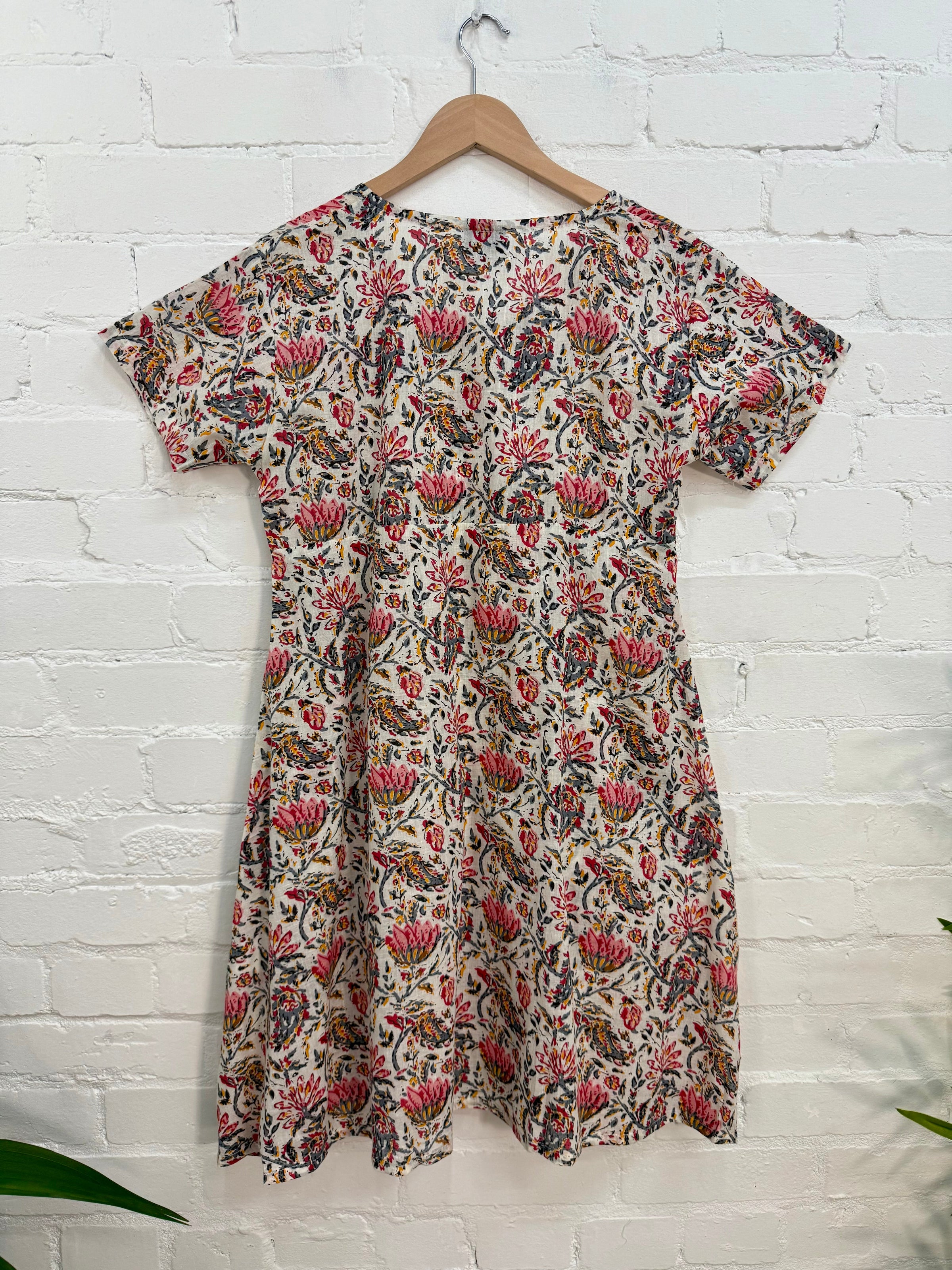 Batik Print Flared Midi Dress