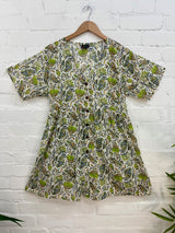 Batik Print Short Sleeve Short Dress