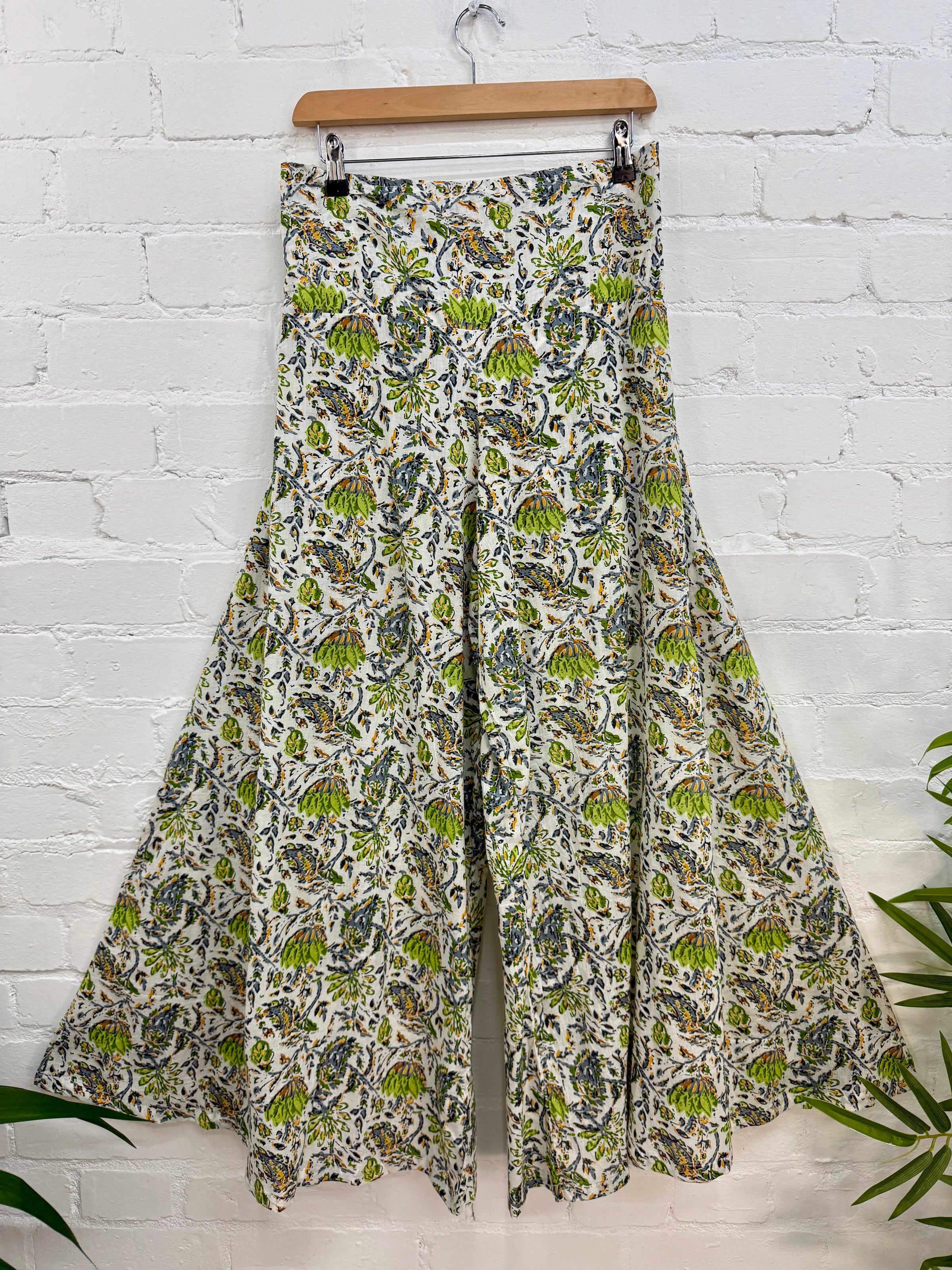 Batik Print Elasticated Wide Leg Trousers