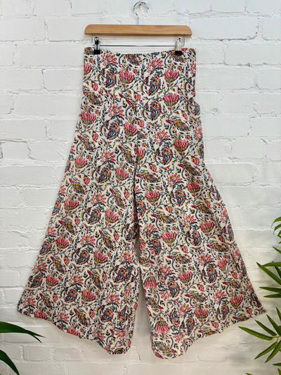 Batik Print Elasticated Wide Leg Trousers