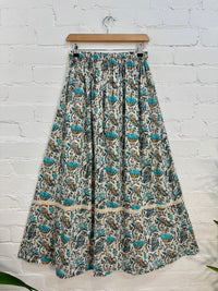 Batik Print Long Flared Skirt