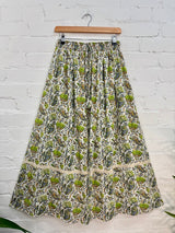 Batik Print Long Flared Skirt