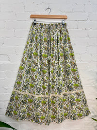 Batik Print Long Flared Skirt