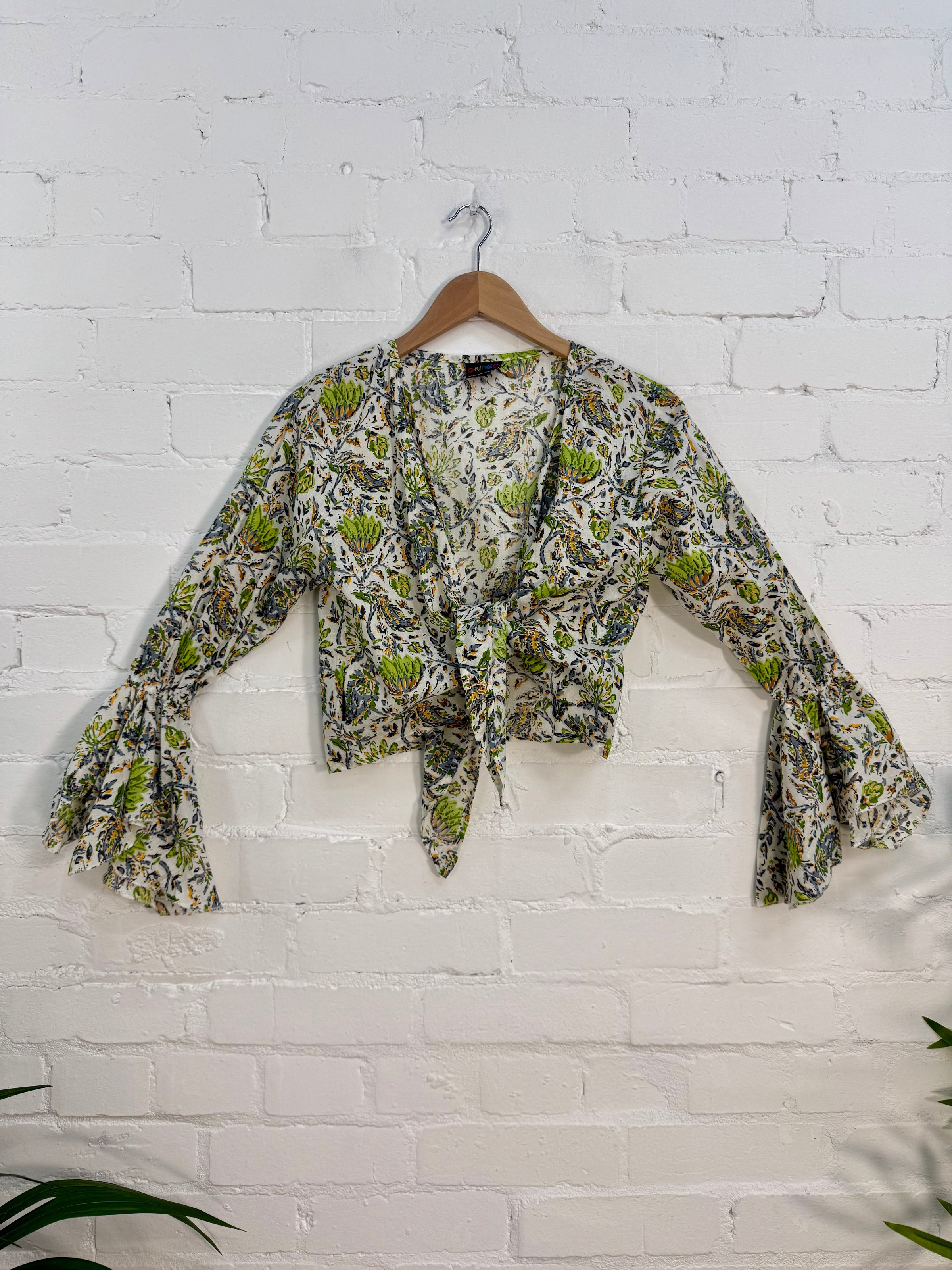 Batik Print Cropped Tie Top