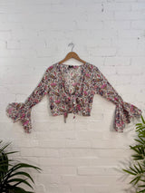 Batik Print Cropped Tie Top