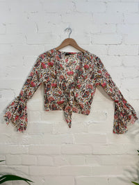 Batik Print Cropped Tie Top