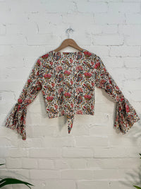 Batik Print Cropped Tie Top