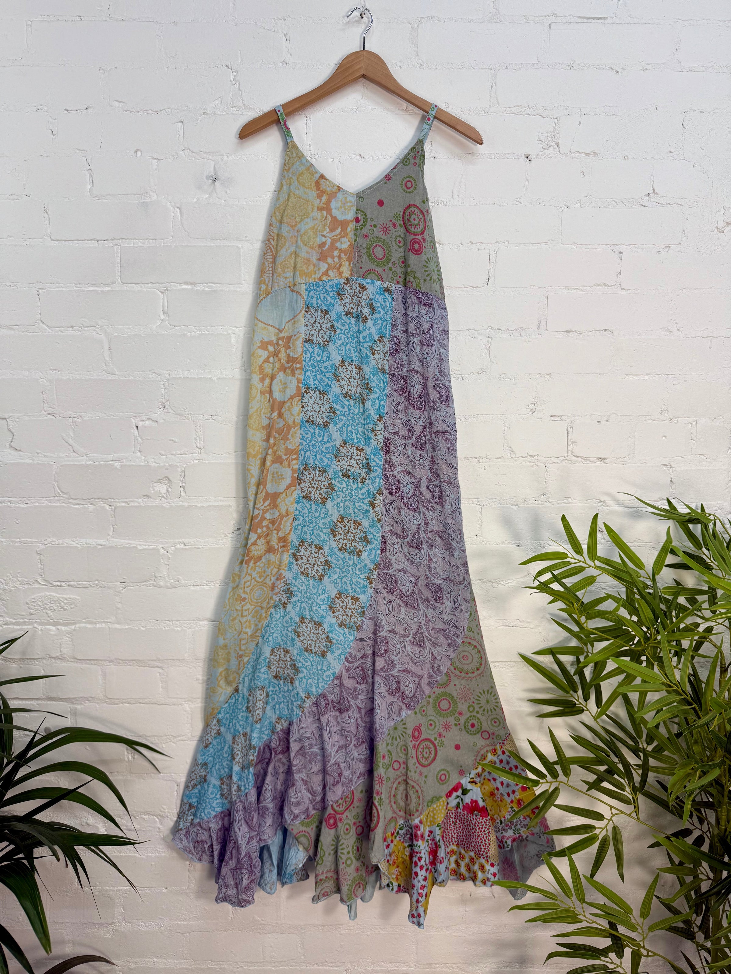 Jaipuri Print Panelled Long Dress