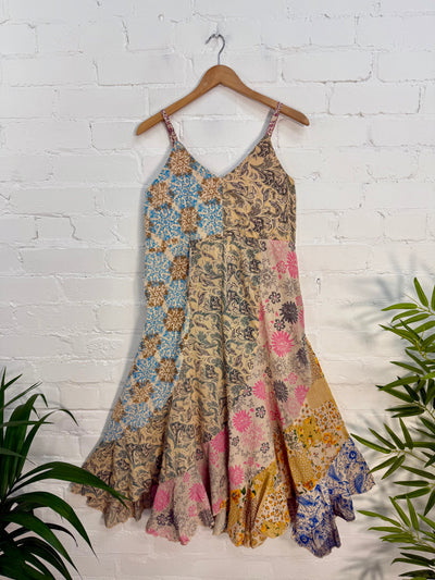 Jaipuri Print Panelled Midi Dress