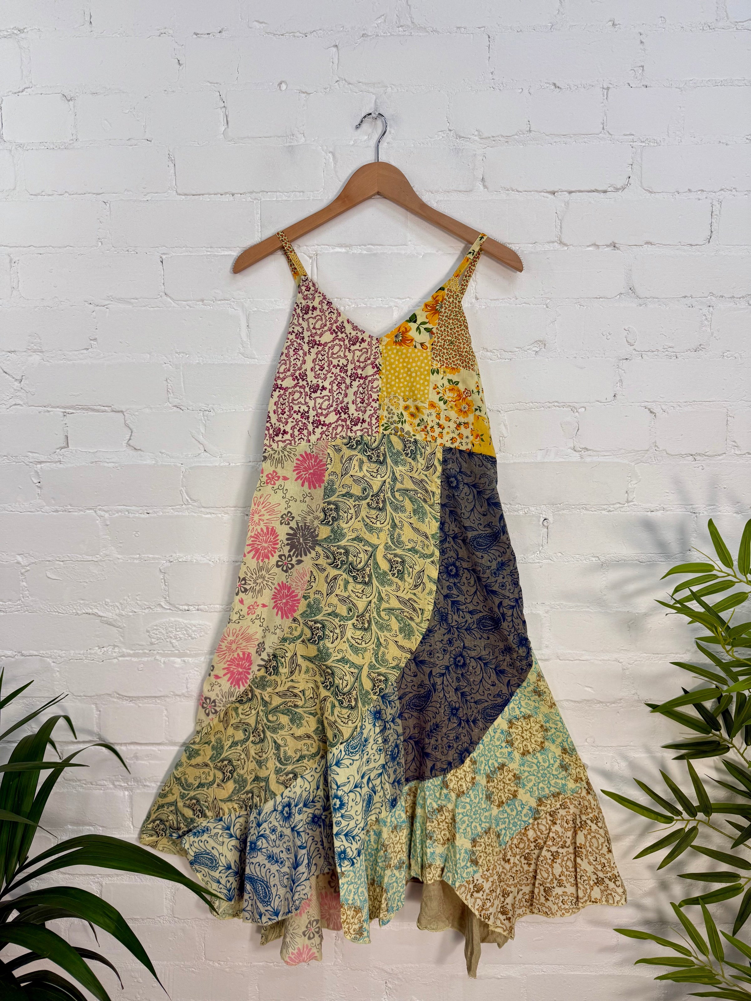 Jaipuri Print Panelled Midi Dress