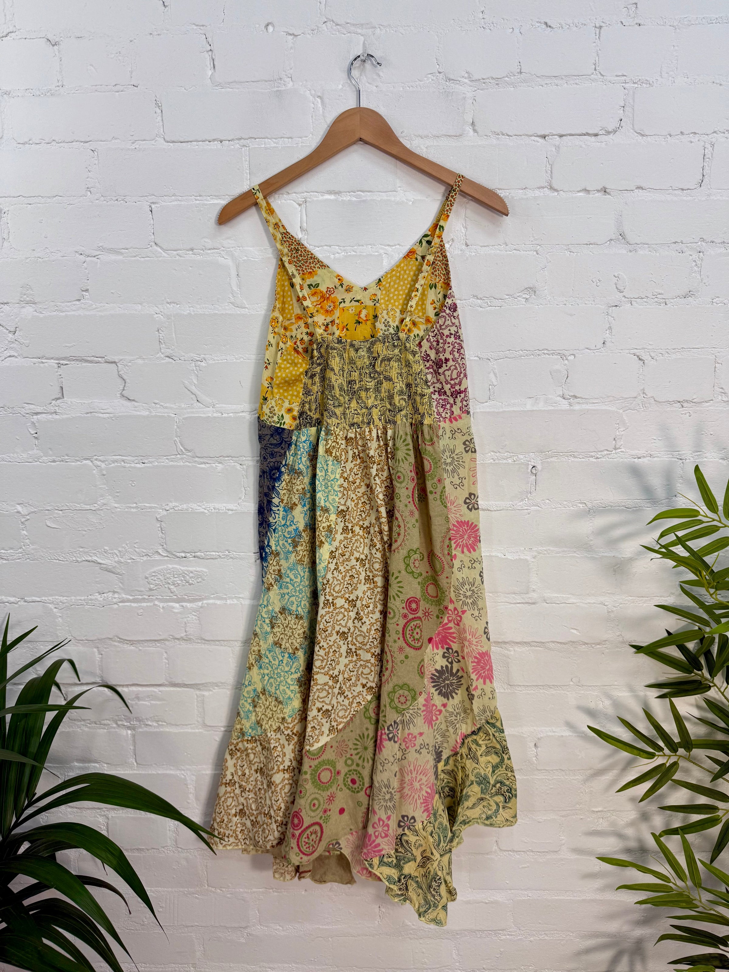 Jaipuri Print Panelled Midi Dress