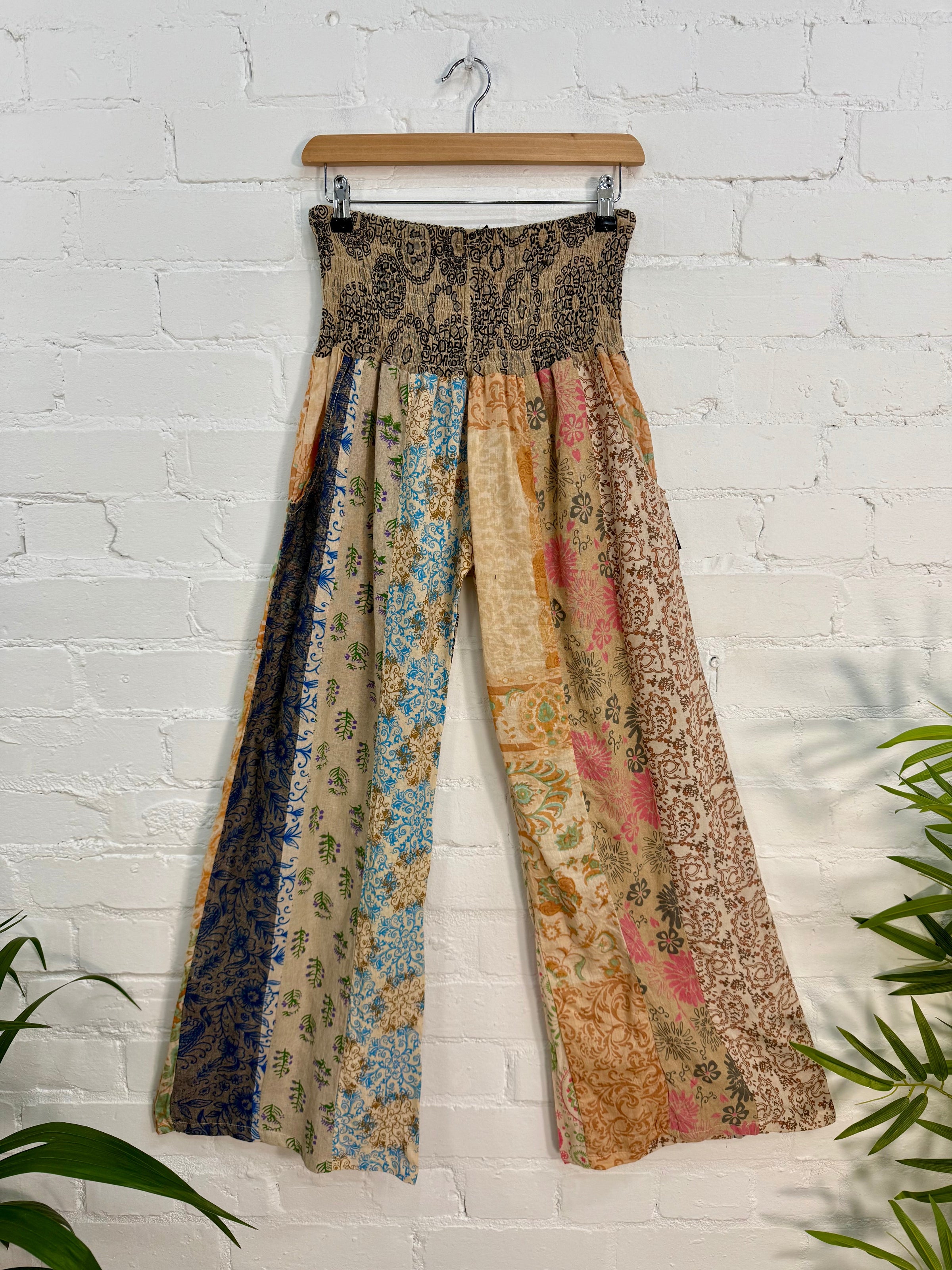 Jaipuri Print Panelled Straight Leg Trousers