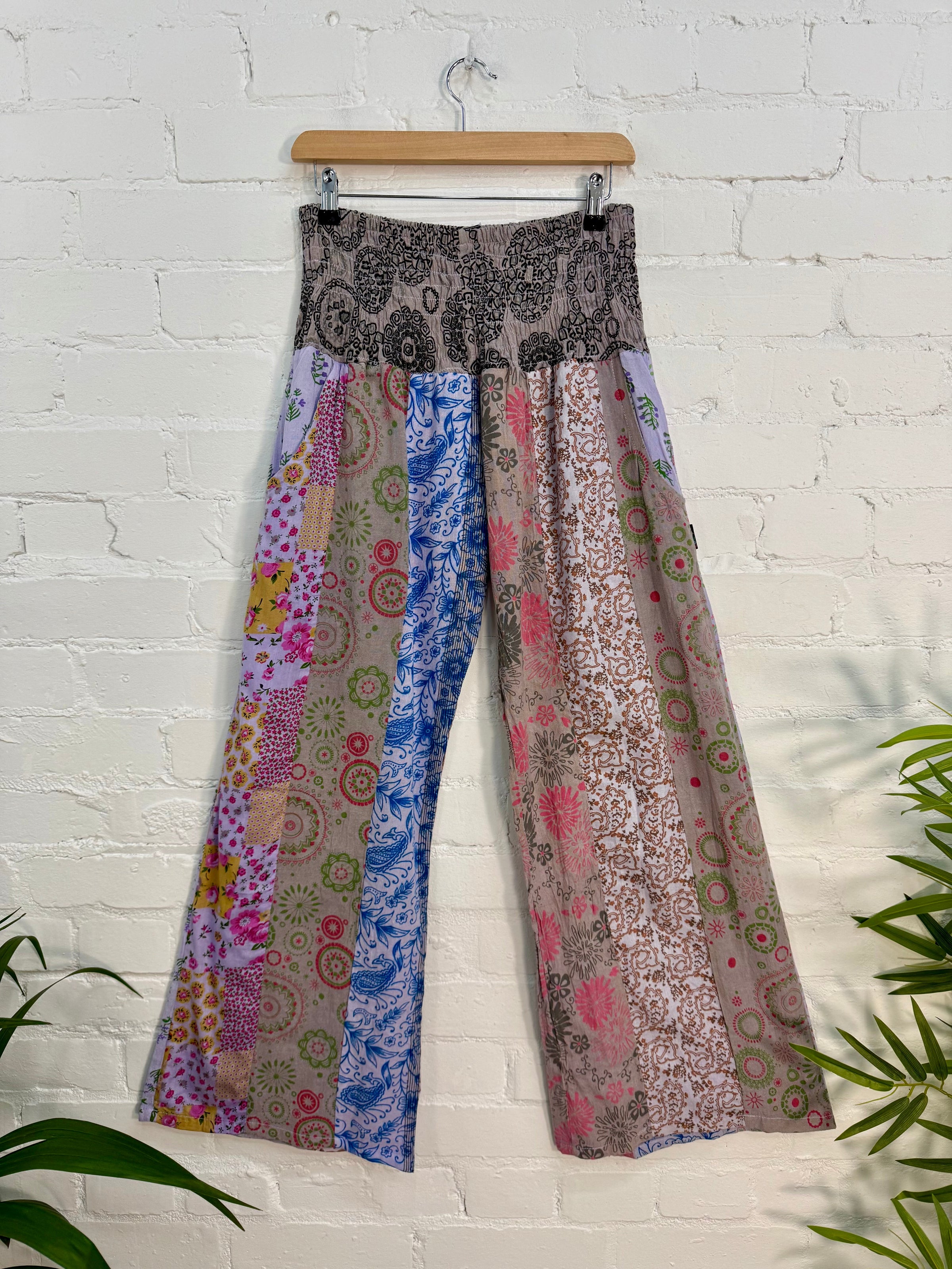 Jaipuri Print Panelled Straight Leg Trousers