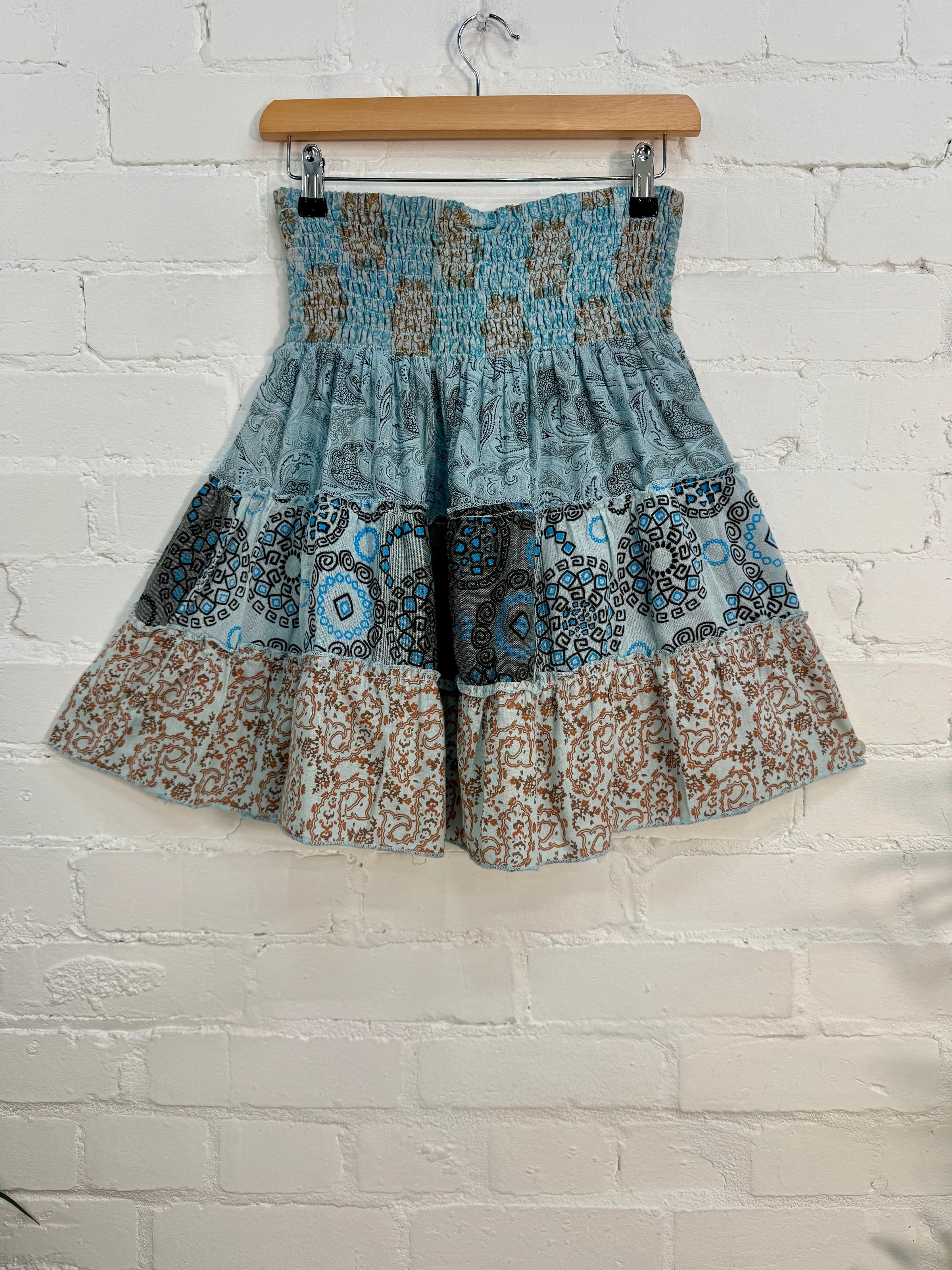 Jaipuri Print Panelled Short Skirt