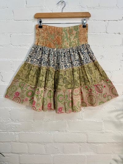 Jaipuri Print Panelled Short Skirt