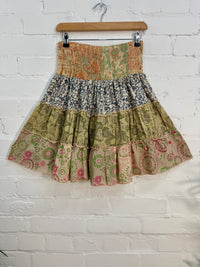 Jaipuri Print Panelled Short Skirt