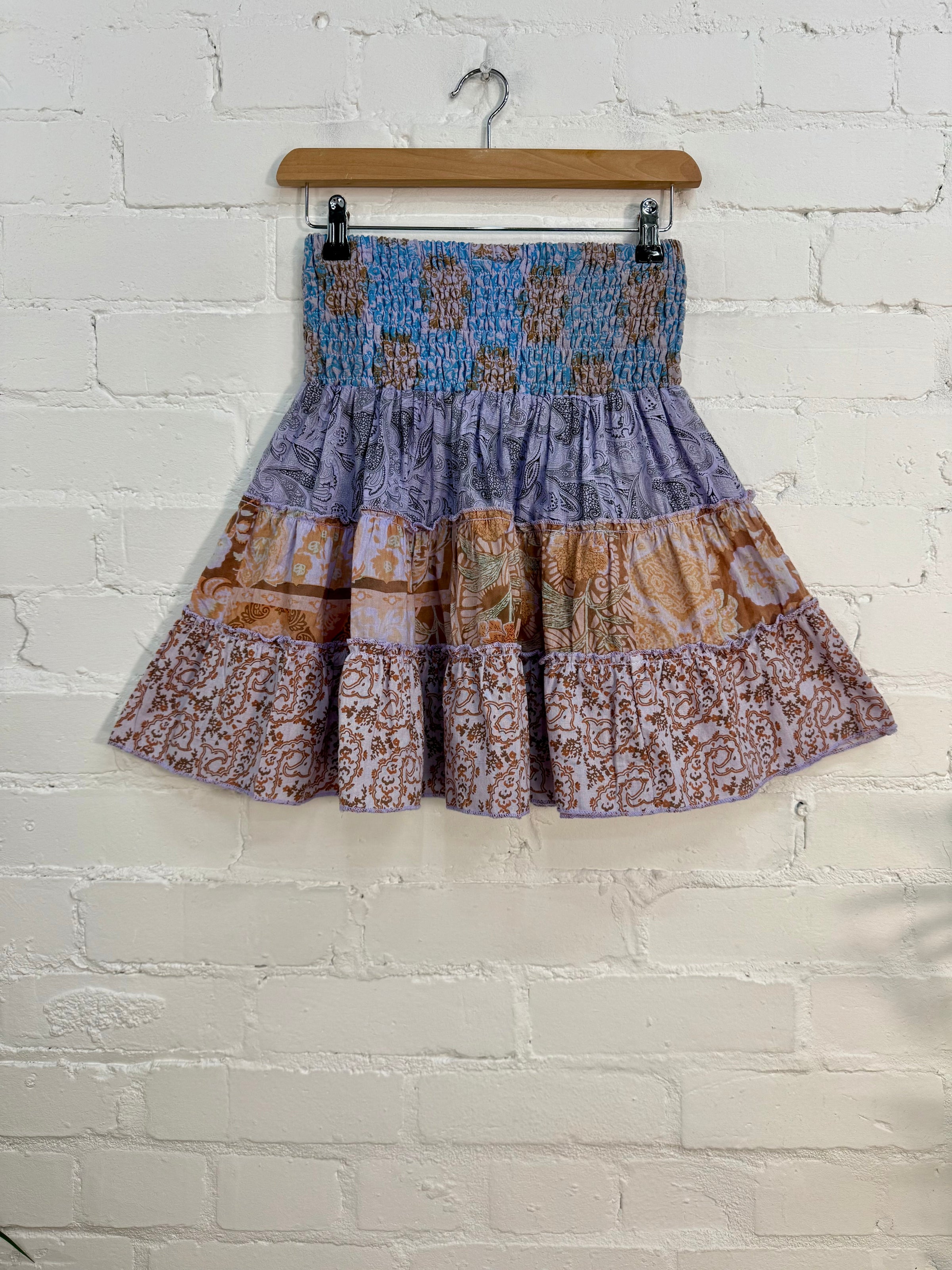 Jaipuri Print Panelled Short Skirt