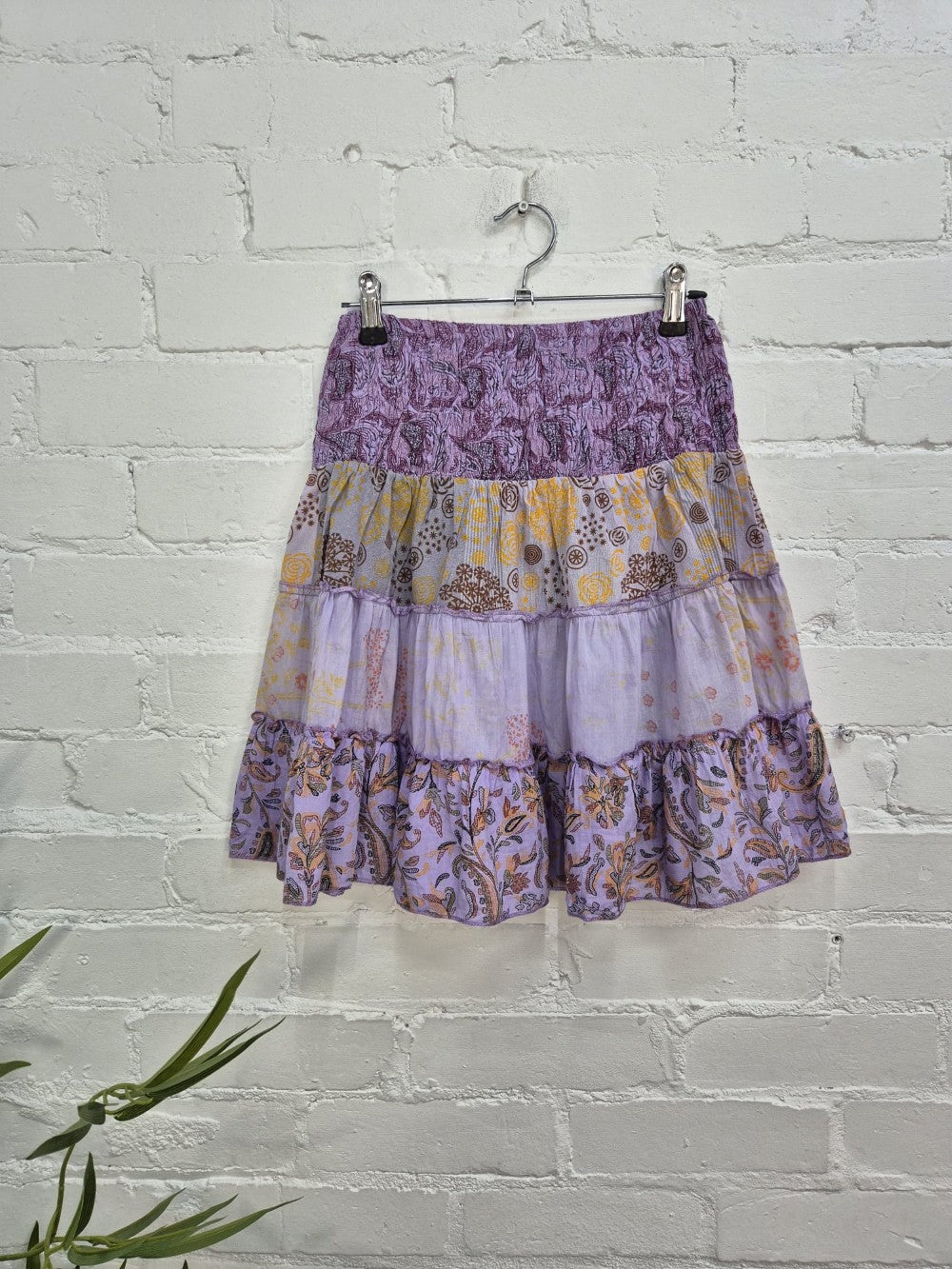 Jaipuri Print Panelled Short Skirt