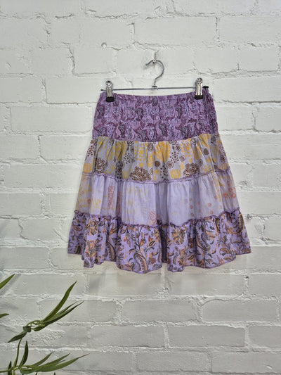 Jaipuri Print Panelled Short Skirt