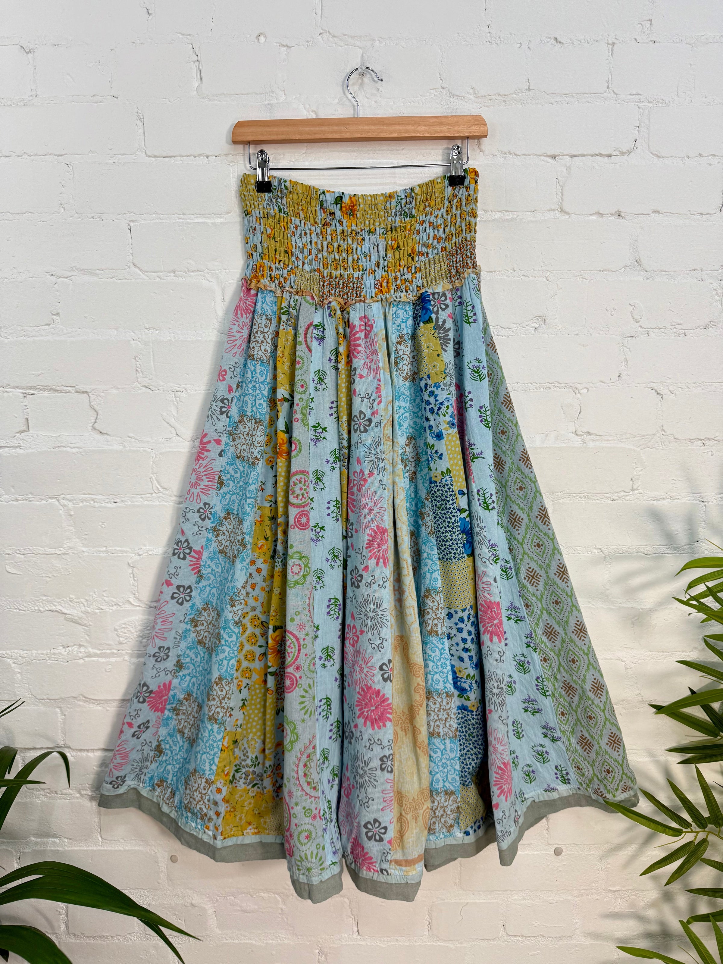 Jaipuri Print Panelled Long Skirt