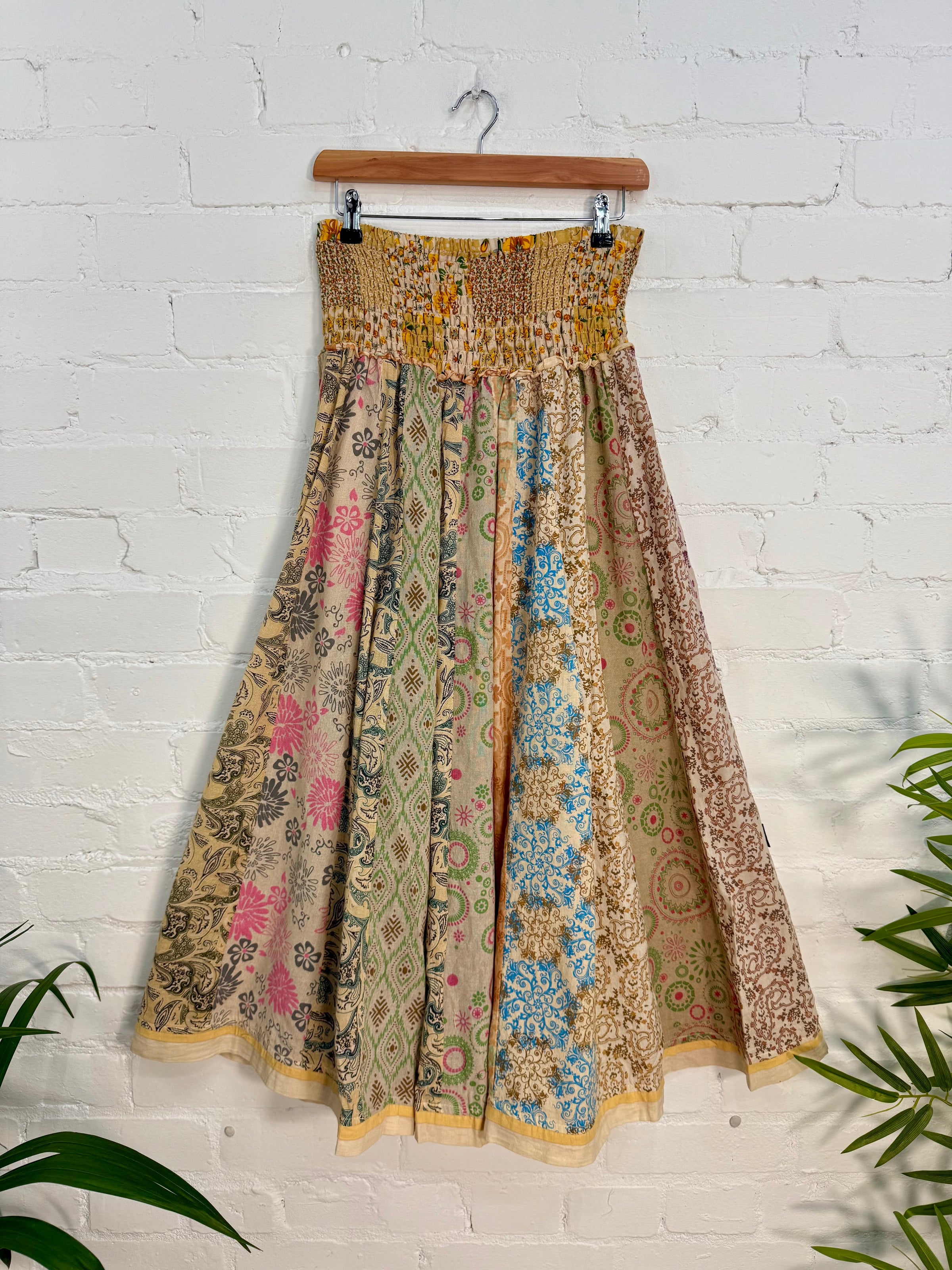 Jaipuri Print Panelled Long Skirt