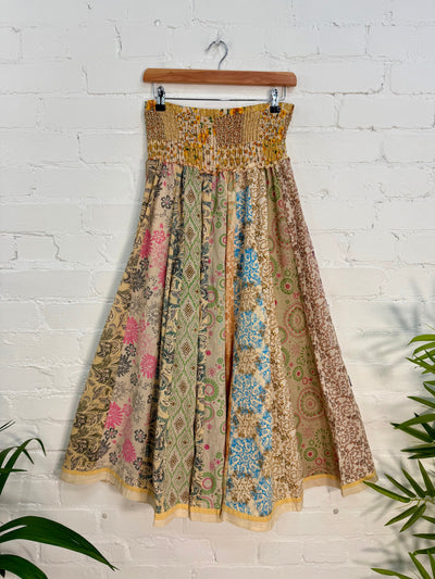Jaipuri Print Panelled Long Skirt