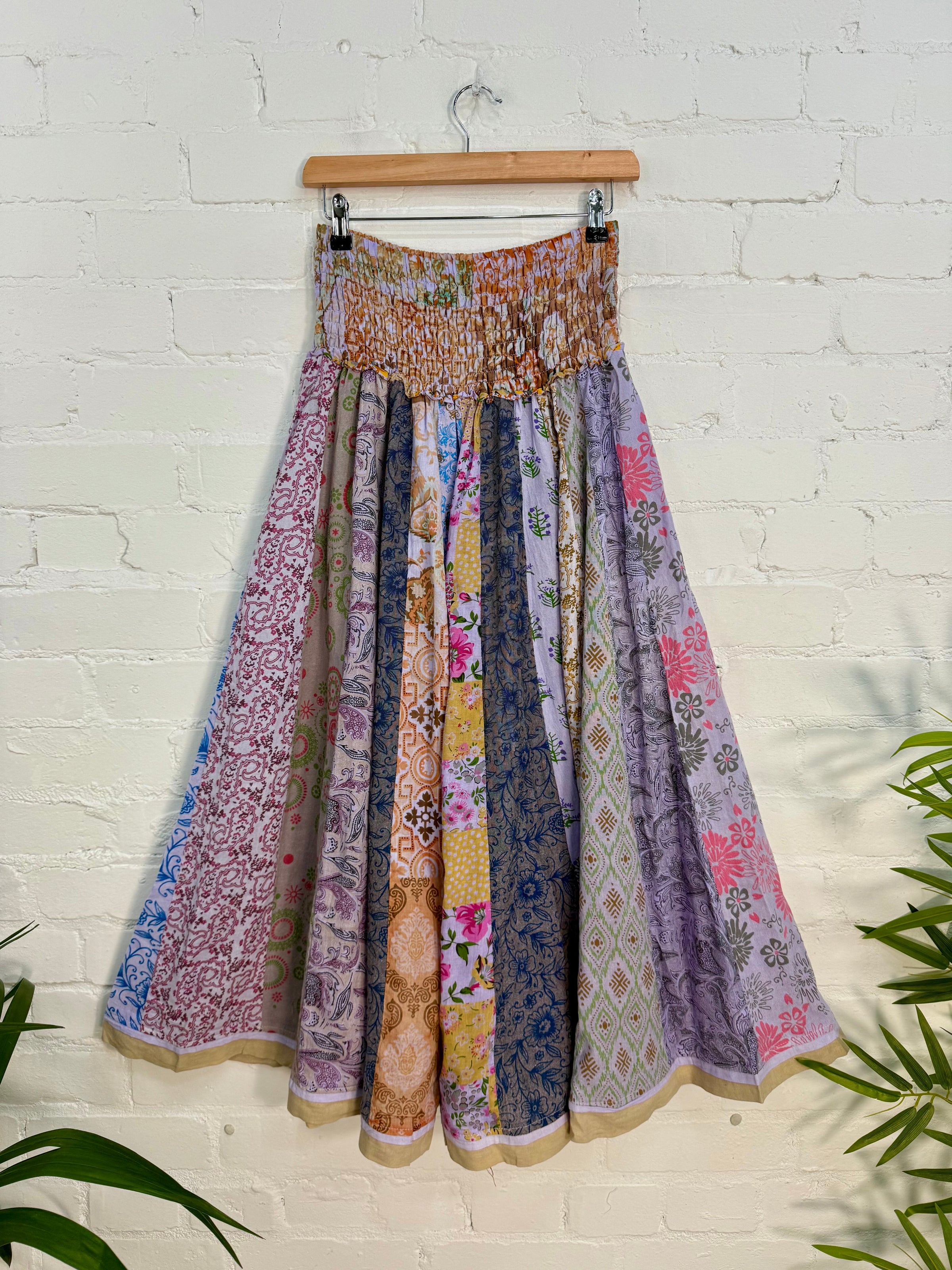 Jaipuri Print Panelled Long Skirt