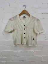 Short Sleeve Cropped Blouse