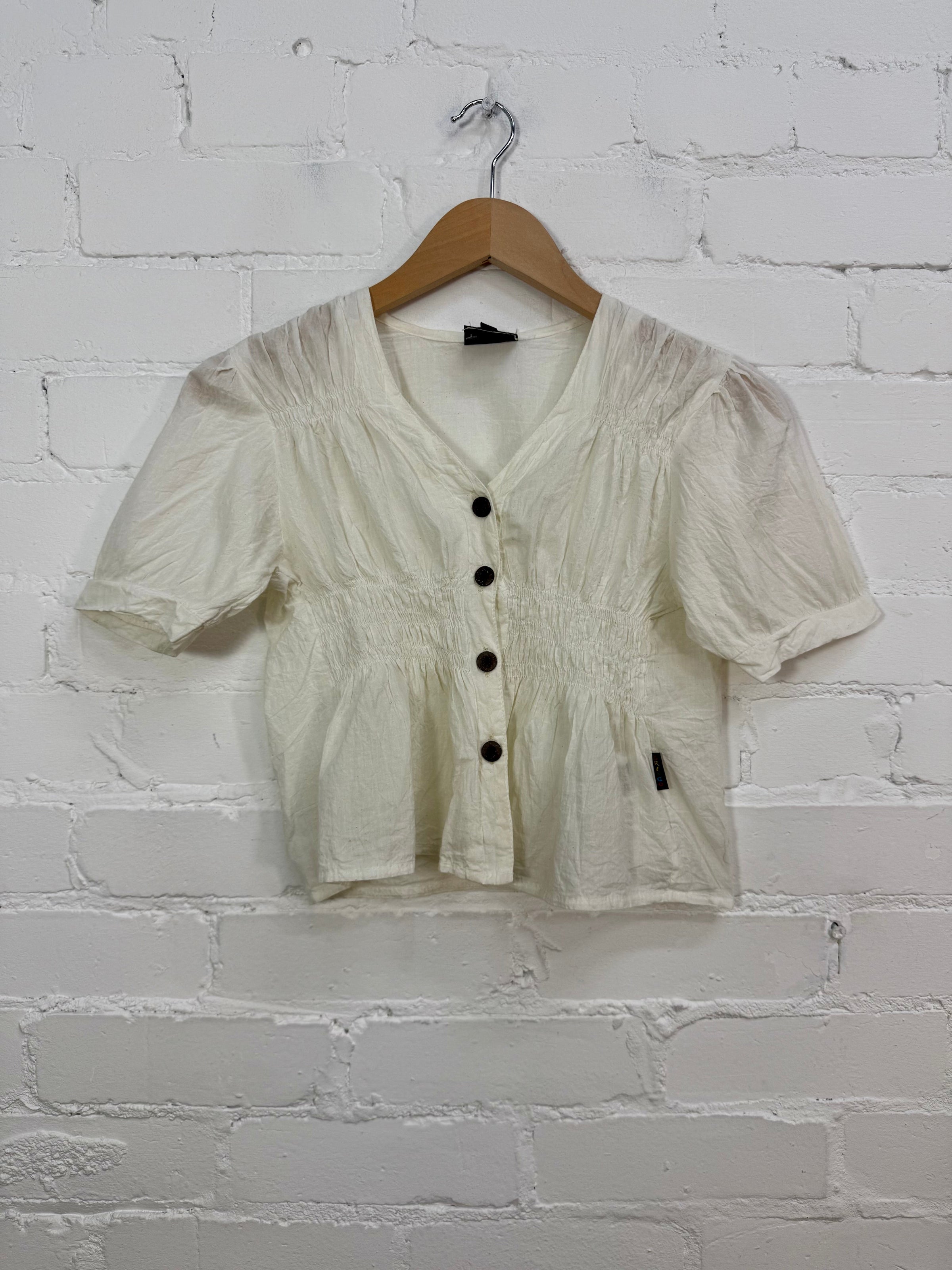 Short Sleeve Cropped Blouse