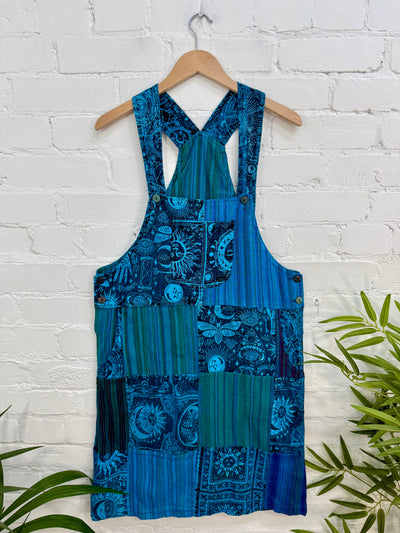 Sun Print & Patch Dungarees Dress